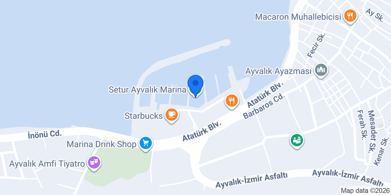 Setur Ayvalık Marina konumu
