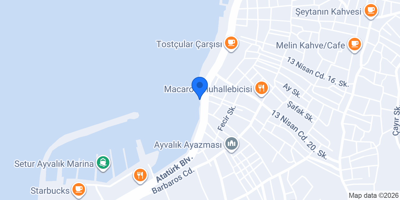 Ayvalık Acelya Cafe konumu