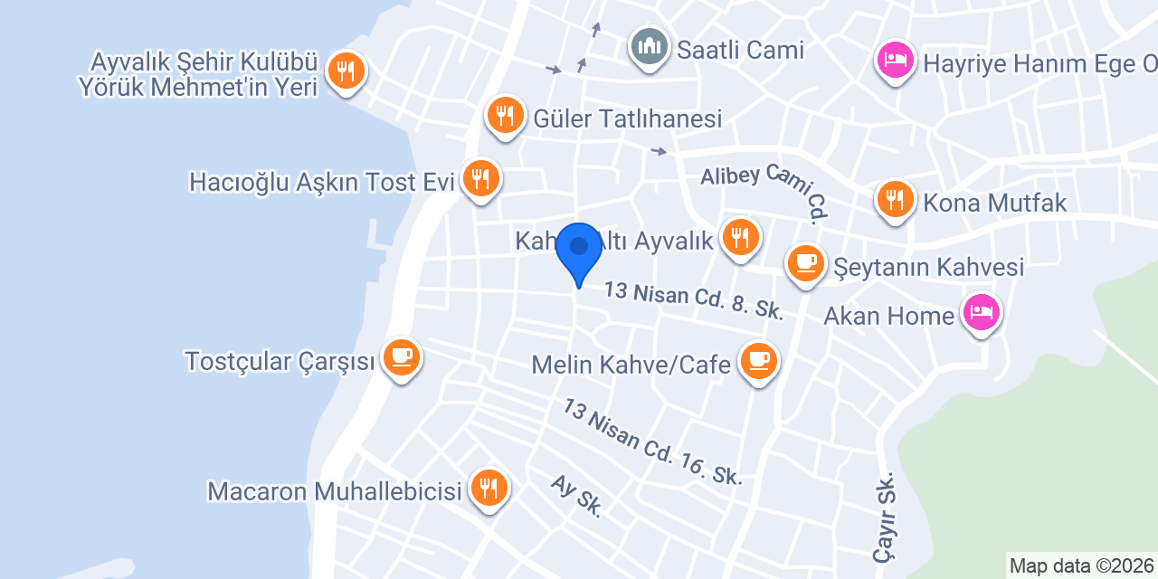 Aura Ayvalık Otel konumu
