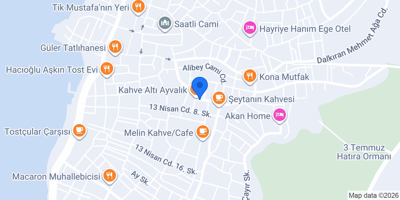 Müdavim Restoran Ayvalık konumu