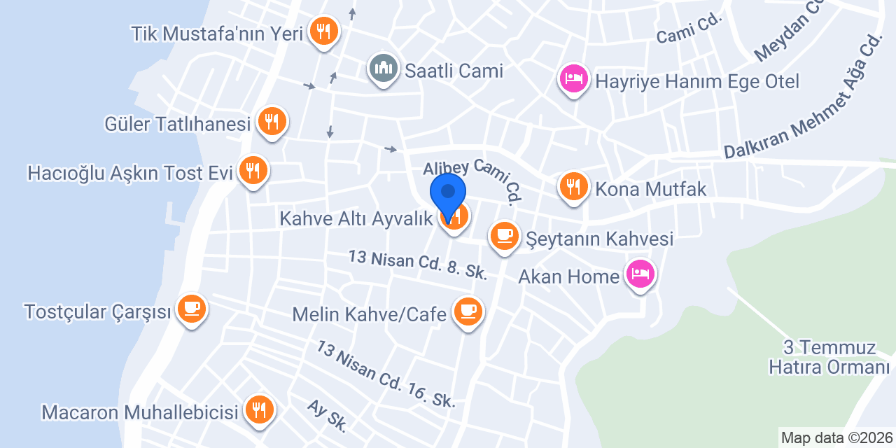 Min Otel Ayvalık konumu