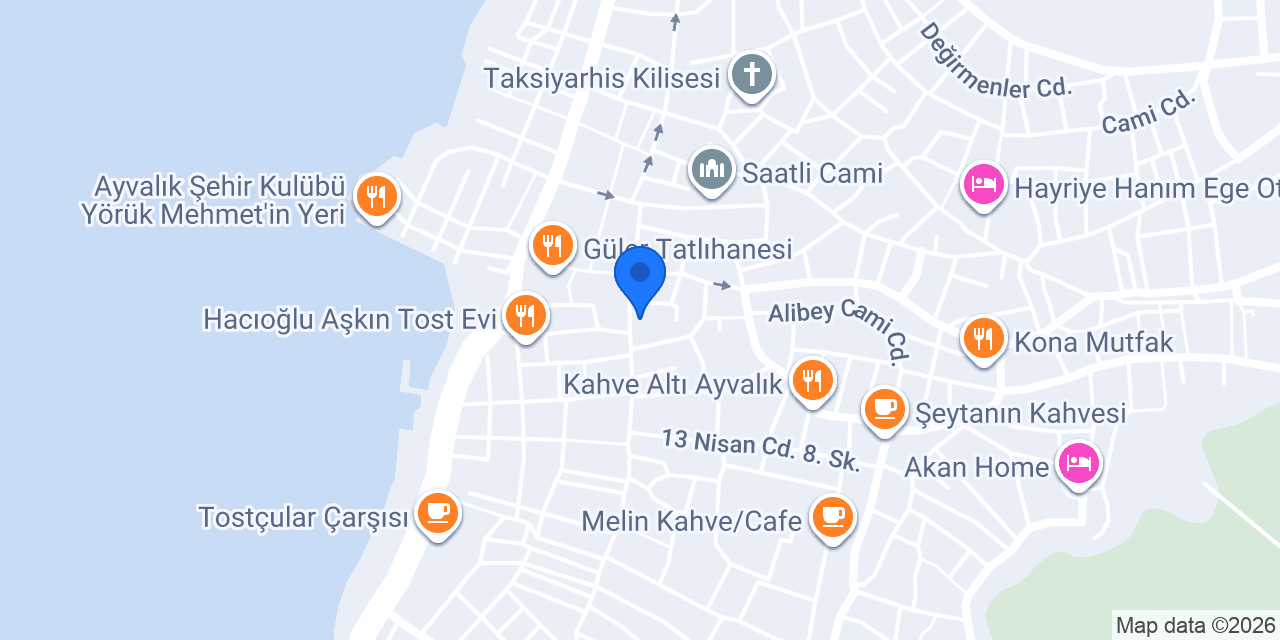 Ayvalık Kitabevi konumu