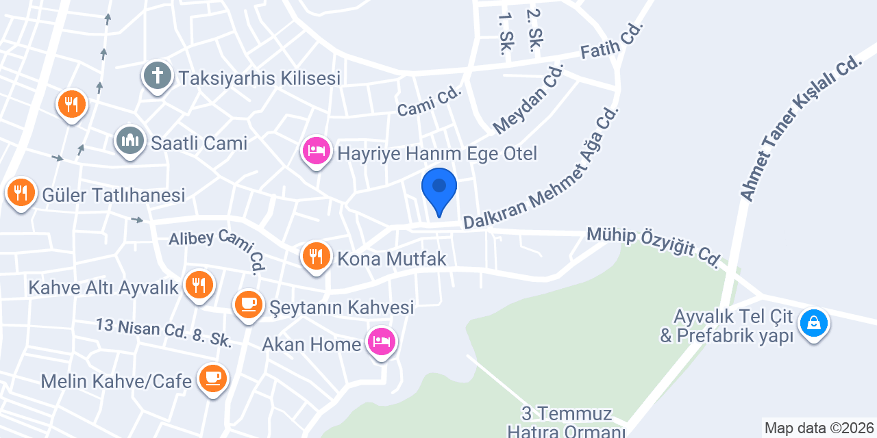 Neşeli Bahçe Ayvalık konumu