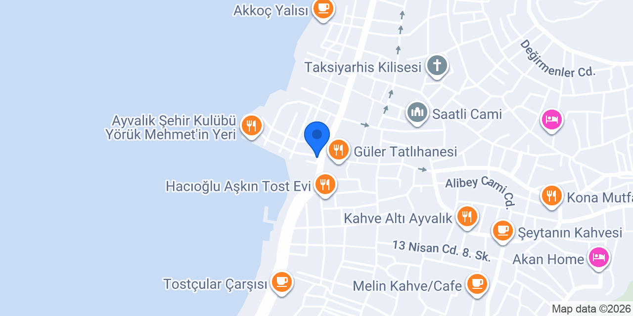 Yapı Kredi - Ayvalık Şubesi konumu