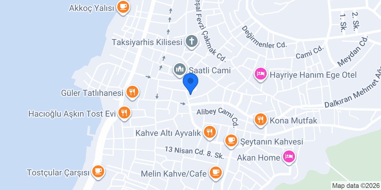 Defne Pansiyon Ayvalık konumu