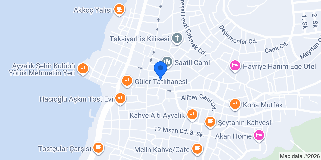 Urfa Yöresel Baklavaları Ayvalık konumu