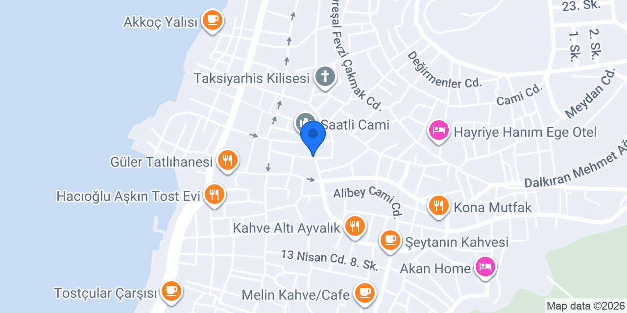 Saatli Konak Pansiyon konumu