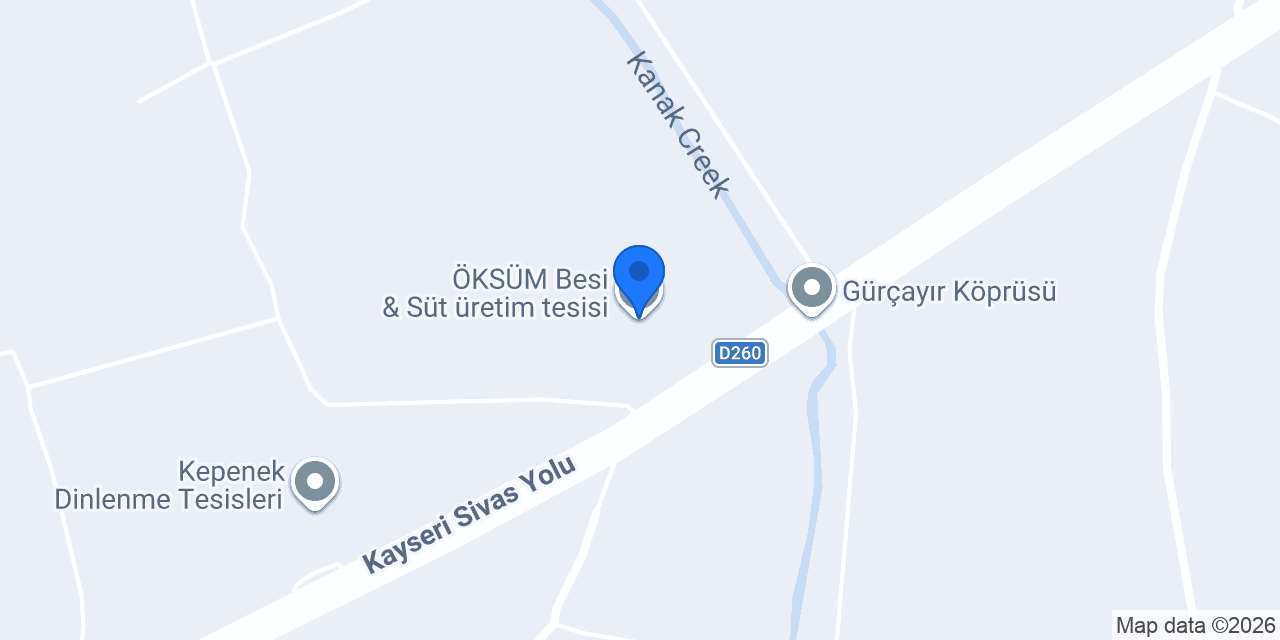 ÖKSÜM Besi & Süt üretim tesisi konumu