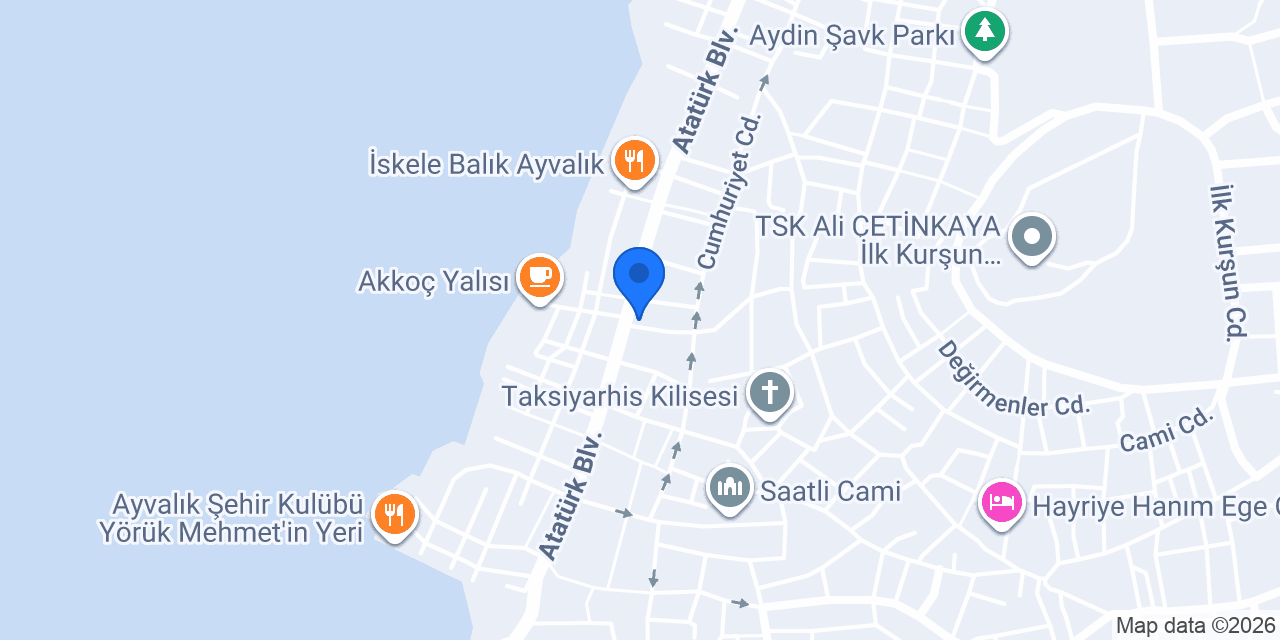 Özgün Zeytin Ayvalık konumu