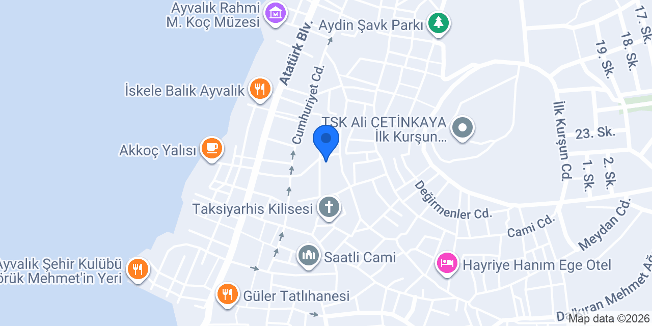 Bonjour Pansiyon Ayvalık konumu