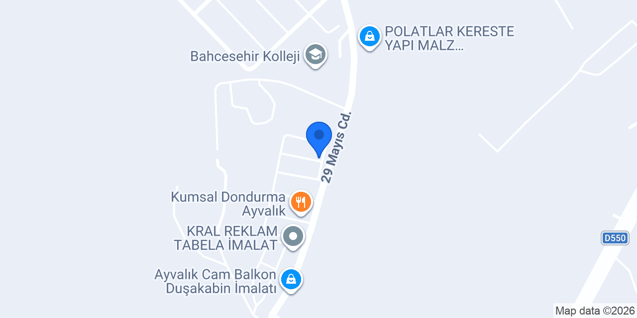 Ayvalık Reklam Dükkanı konumu