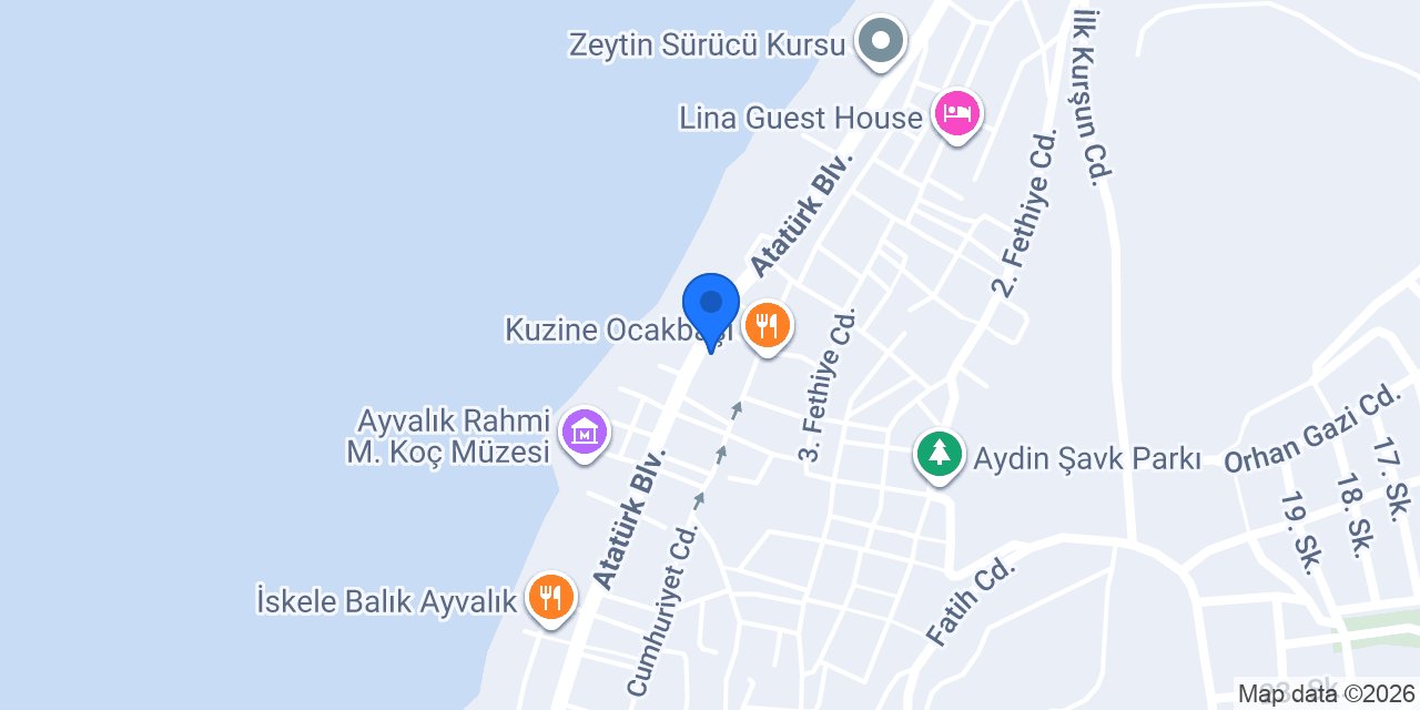 Ayvalık Atakule Sürücü Kursu konumu