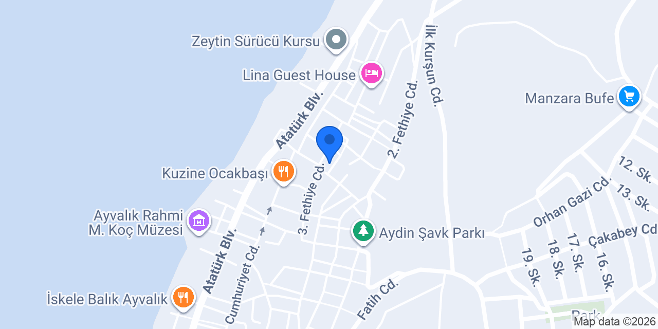 Şirin Garden Ayvalık konumu