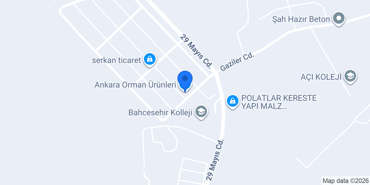 Ankara Orman Ürünleri konumu