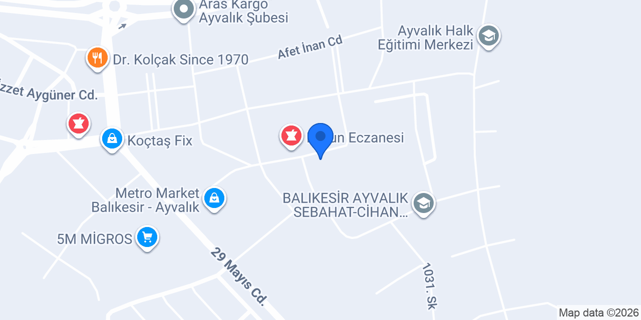 Ganoexcel Sağlık Ayvalık konumu