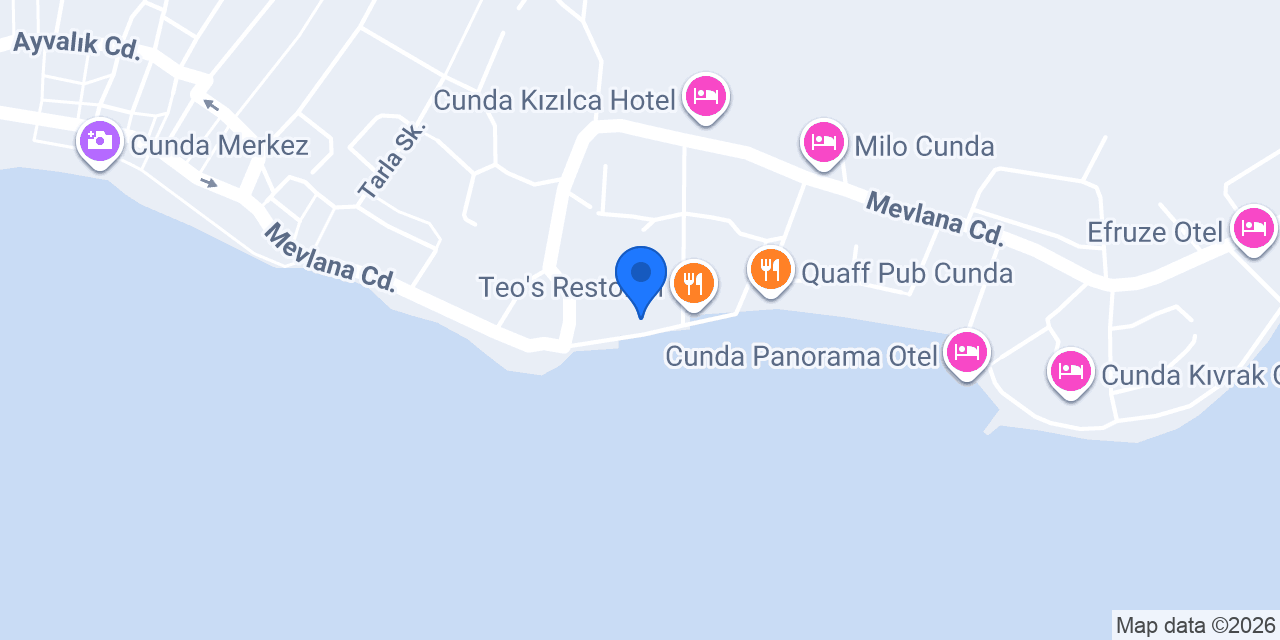 Otel Deniz - Cunda Adası konumu
