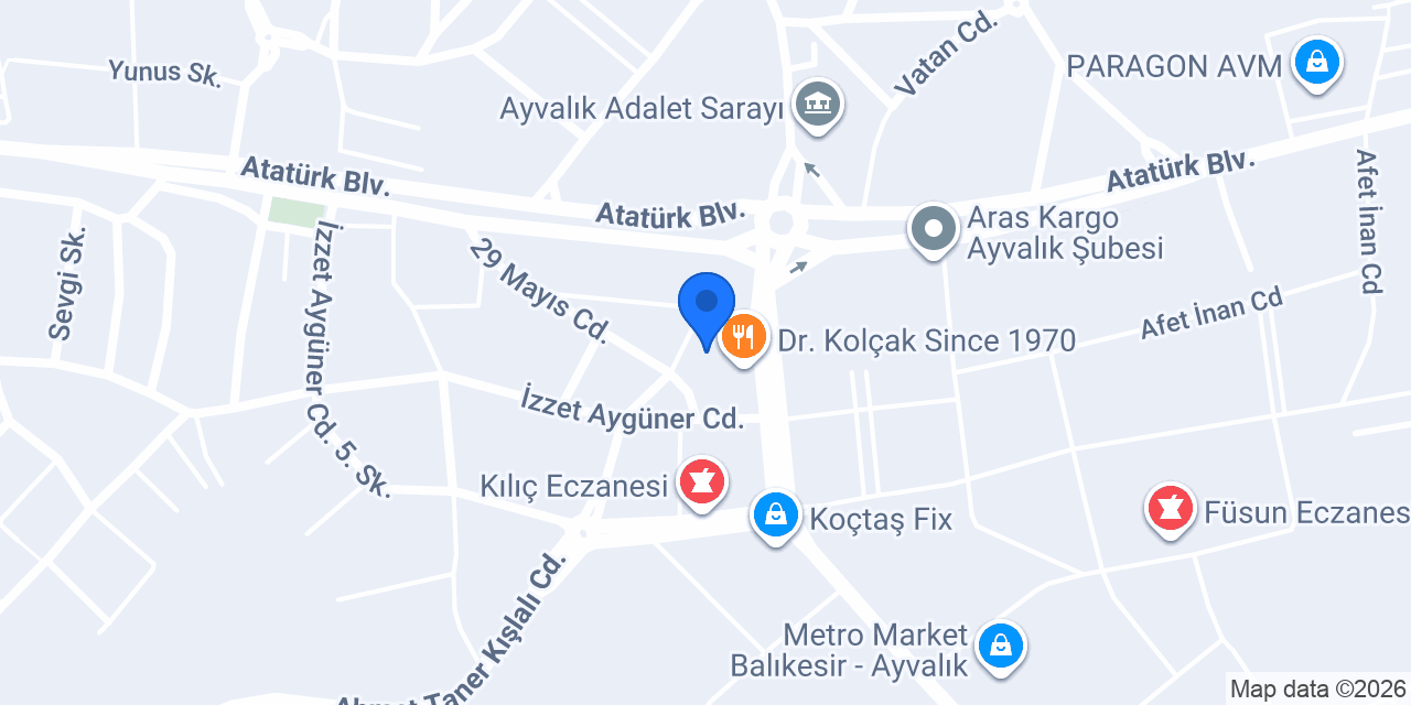 Ayvalık Gym On konumu