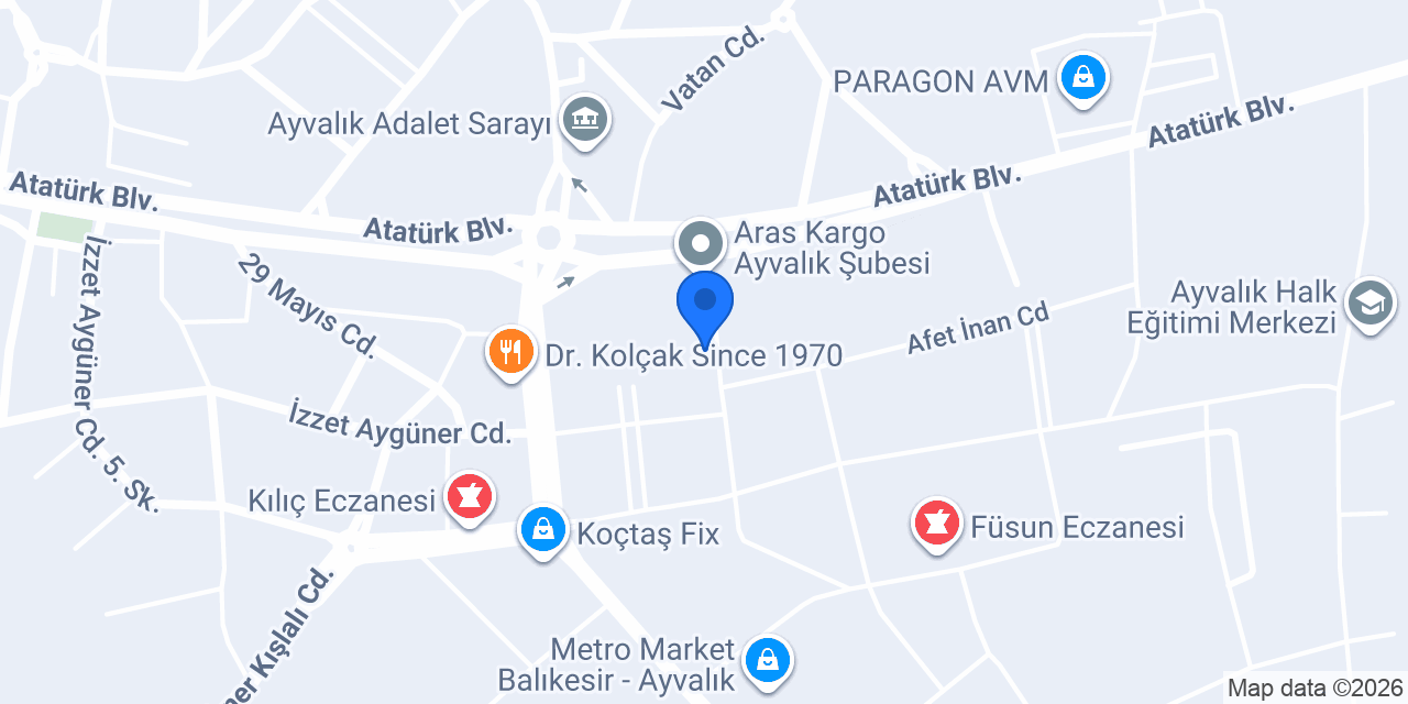 Ayvalık hayat veteriner kliniği konumu
