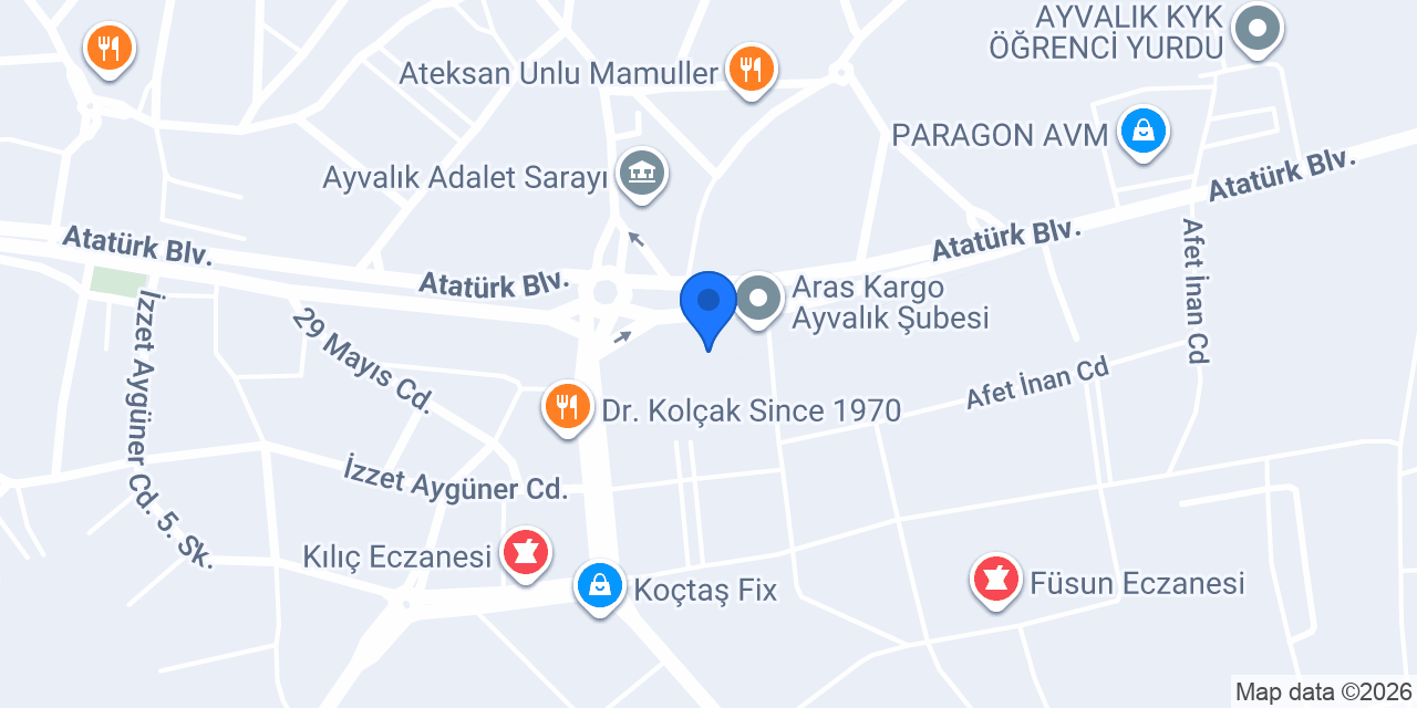 İŞLER KİTABEVİ AYVALIK ŞUBE konumu