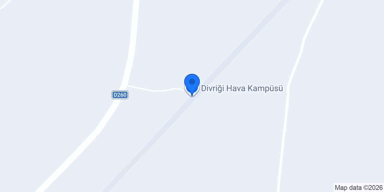 Divriği Hava Kampüsü konumu