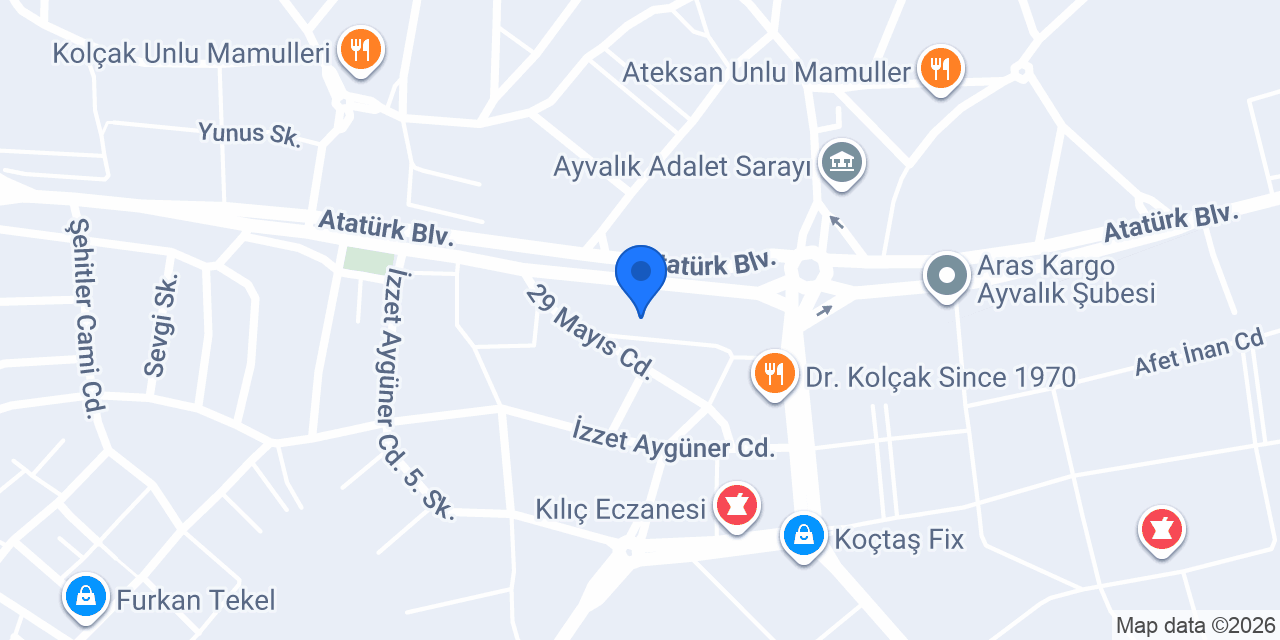 Ayvalık Fizyoterapist Ece Tuna konumu
