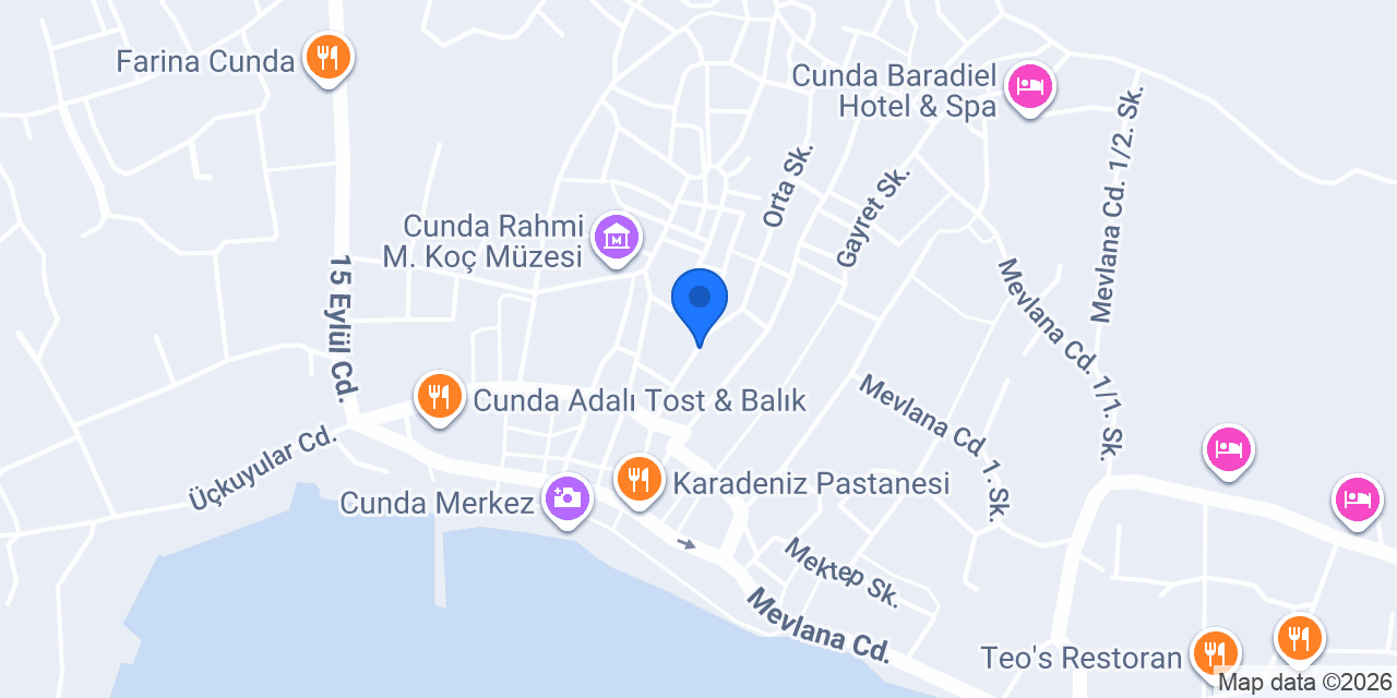 Cunda Sakkra Pansiyon konumu