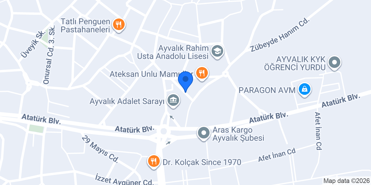 Öz Ayvalık Sürücü Kursu konumu