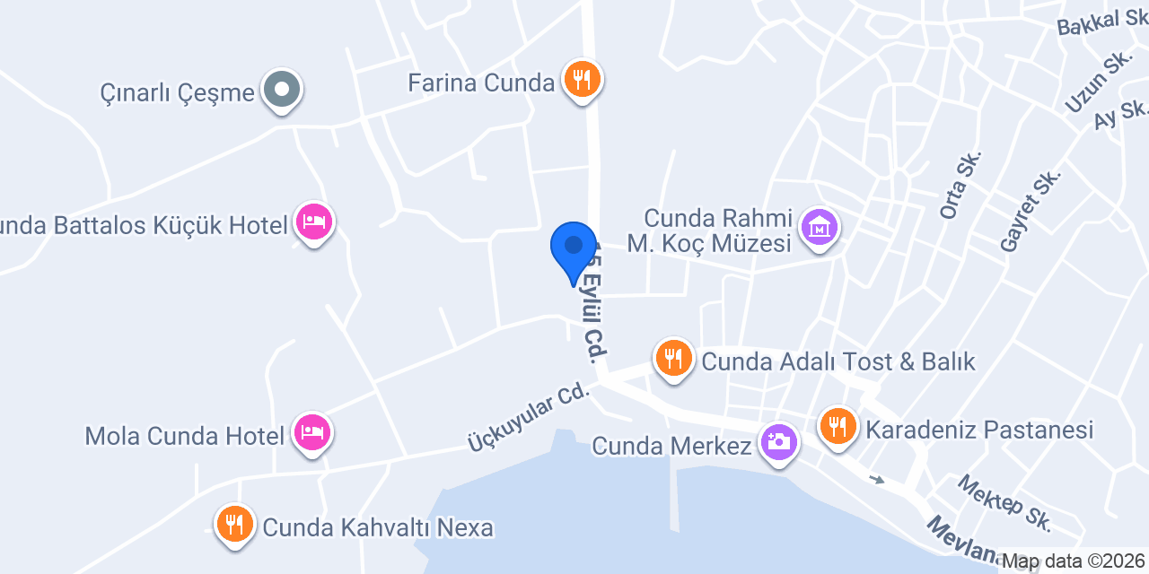 Cunda Bahçecik konumu