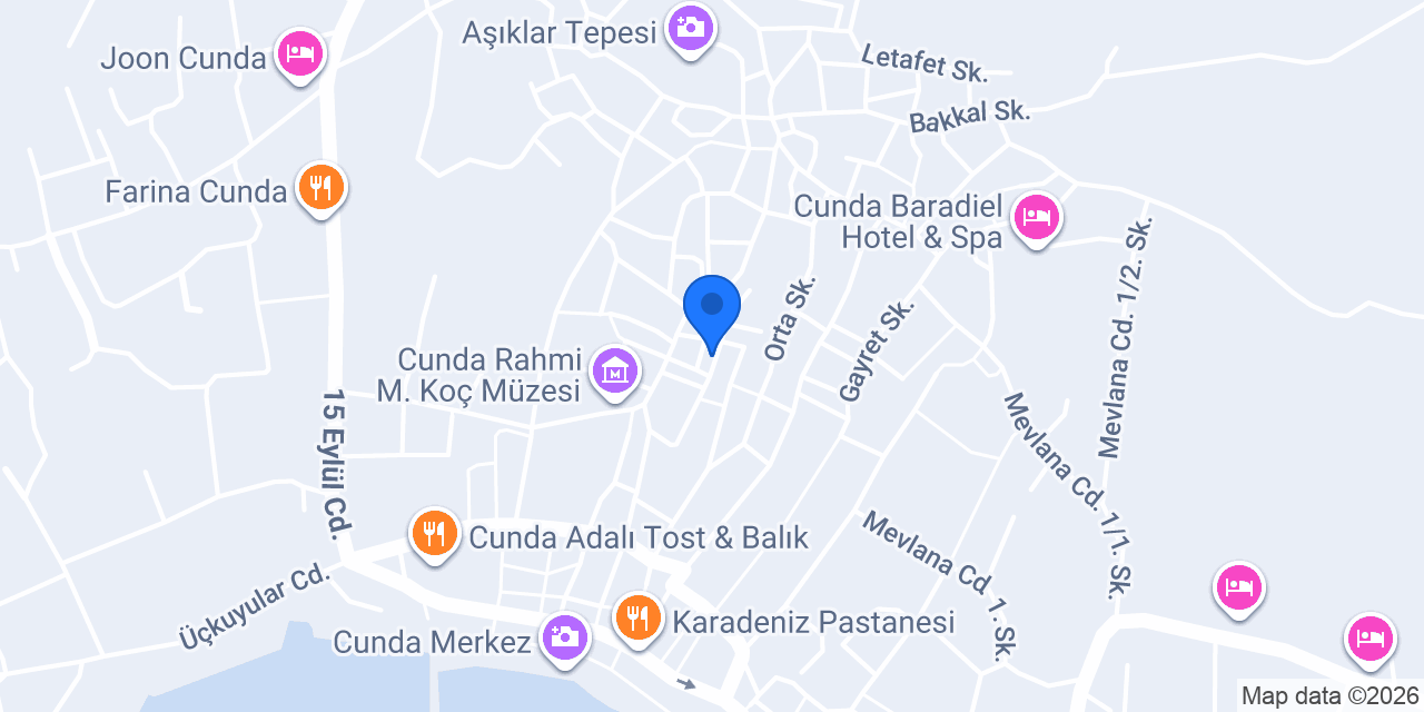 Cundaliş Otel konumu