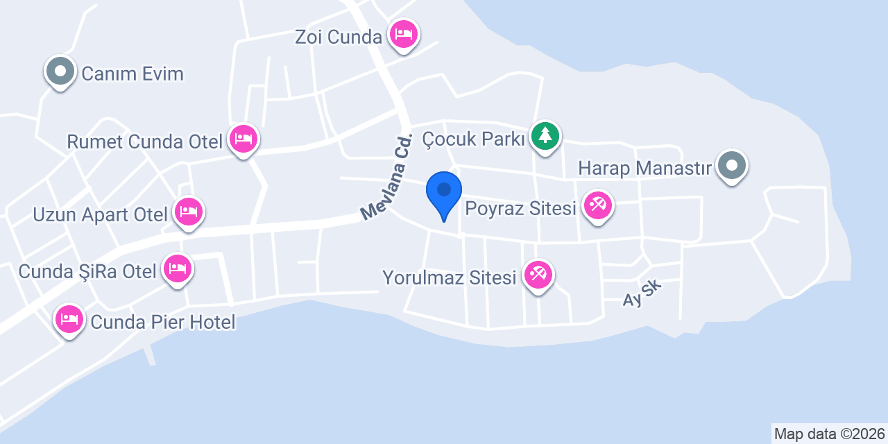 Cunda Ada Kızı Otel konumu