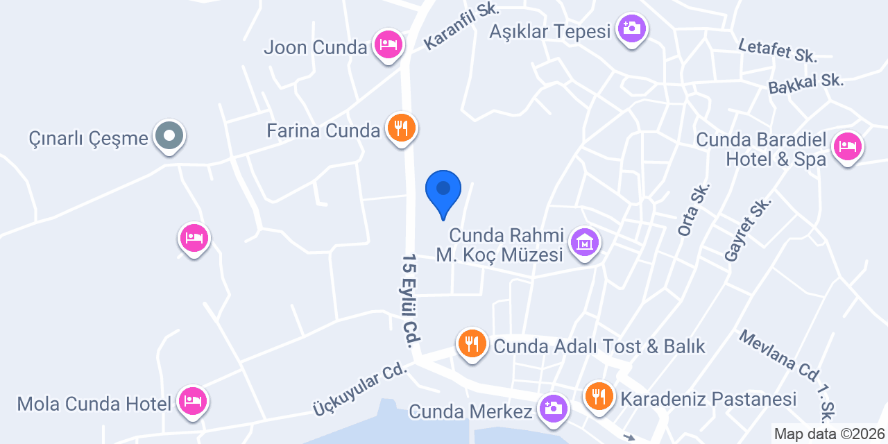 Cunda Alibeyhan Otel konumu