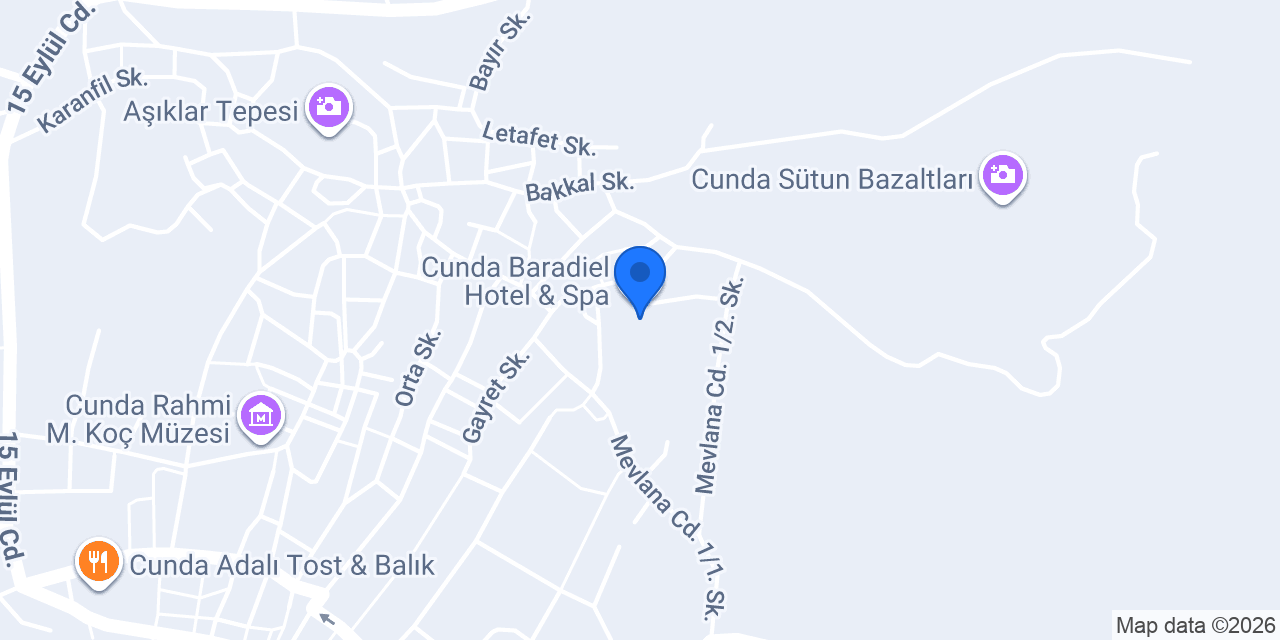 Cunda Baradiel Hotel & Spa konumu