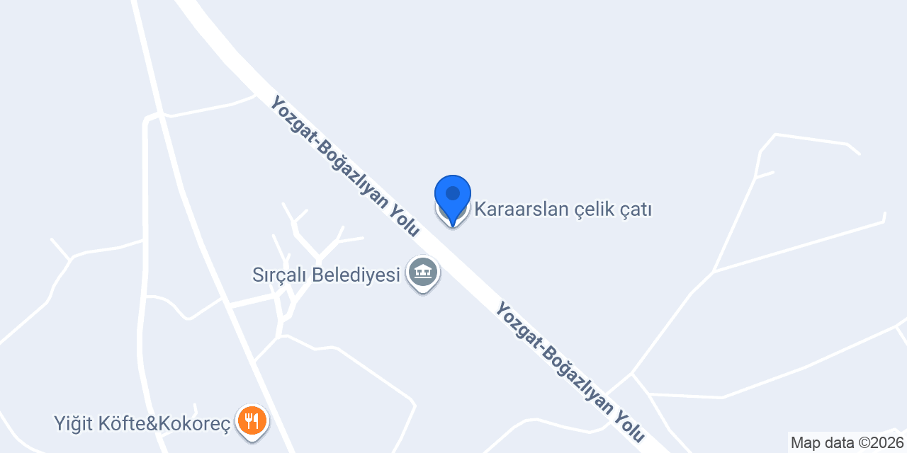 Karaarslan çelik çatı konumu