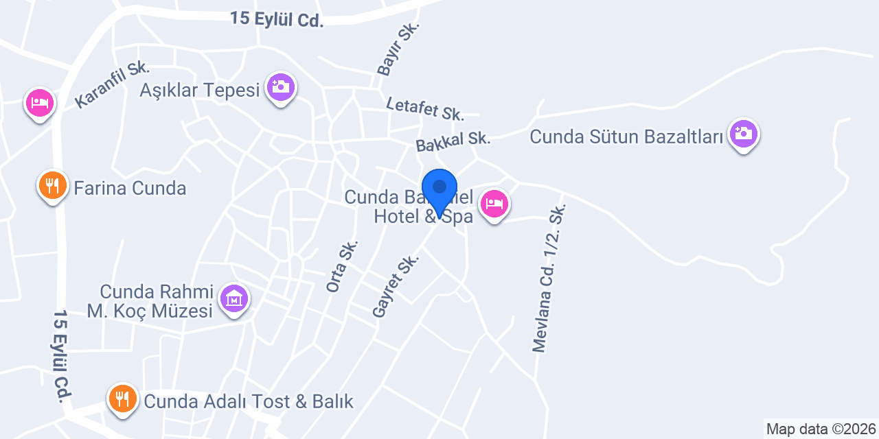 Alyurt Cunda Butik Otel konumu
