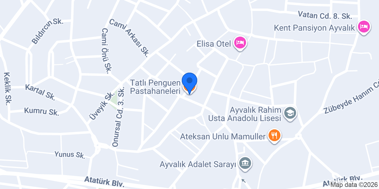Tatlı Penguen Pastahaneleri konumu