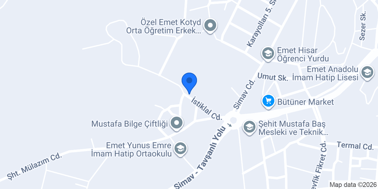 emet mesleki eğitim merkezi müdürlüğü konumu