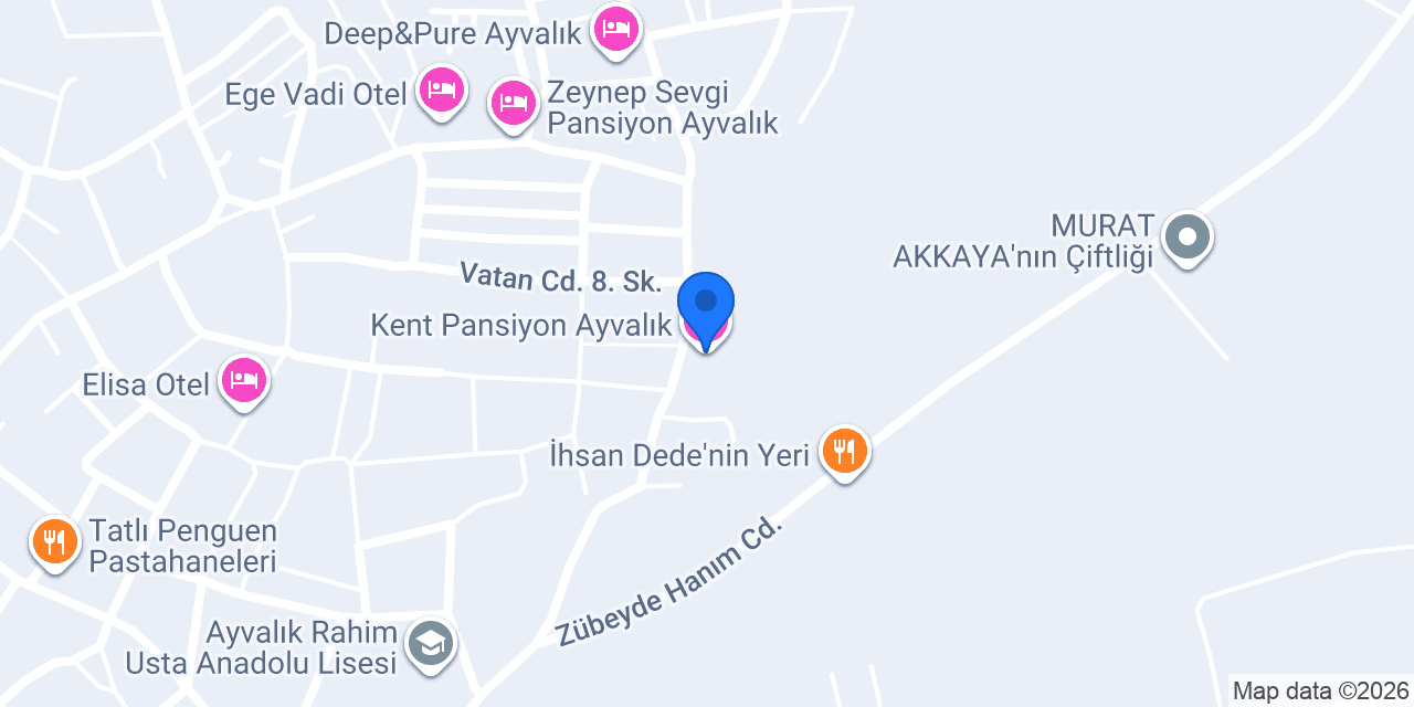 Kent Pansiyon Ayvalık konumu