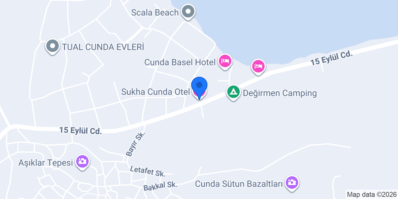 Sukha Cunda Otel konumu