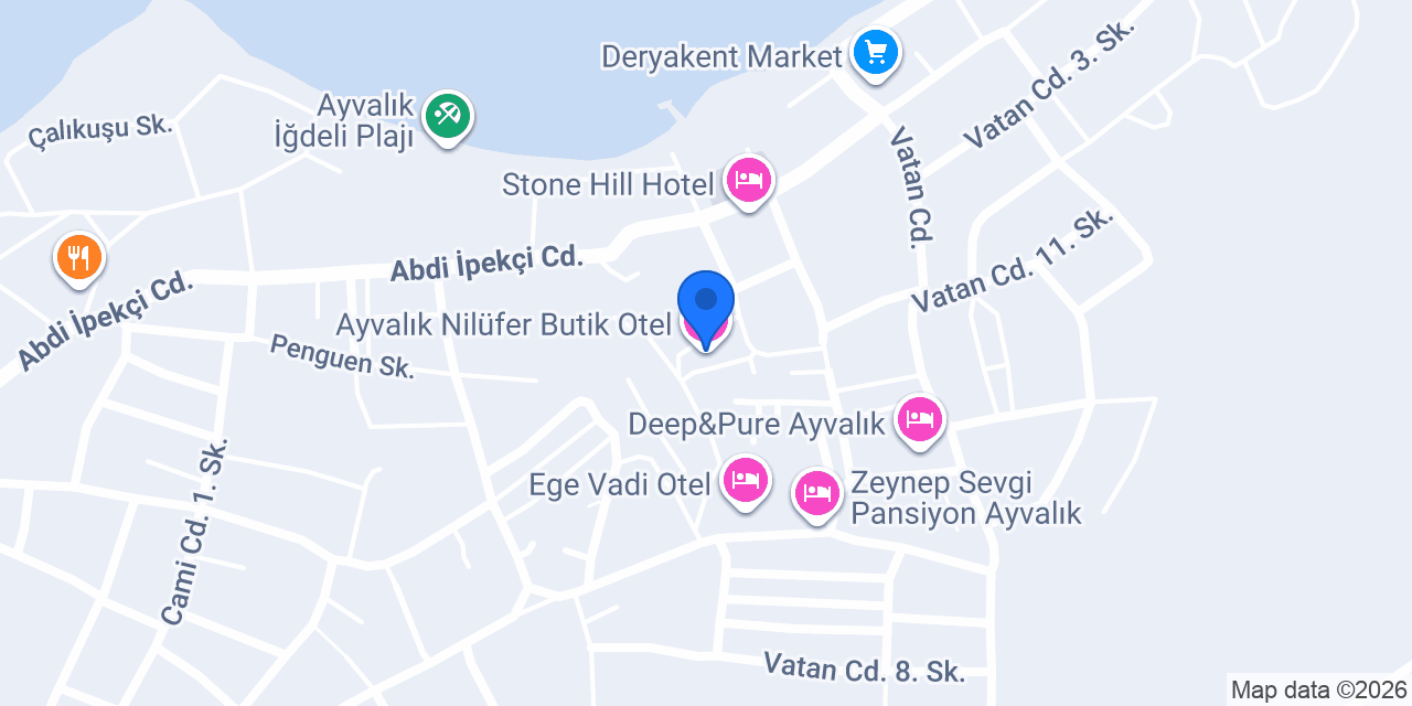 Ayvalık Nilüfer Butik Otel konumu