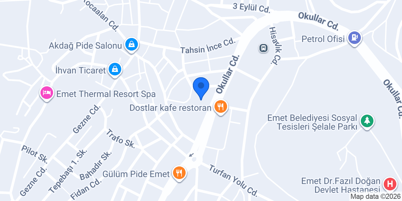 Gazi Emet Anadolu Lisesi konumu