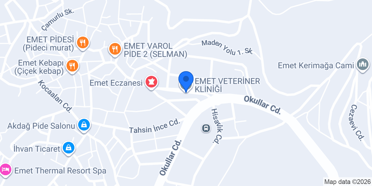EMET VETERİNER KLİNİĞİ konumu
