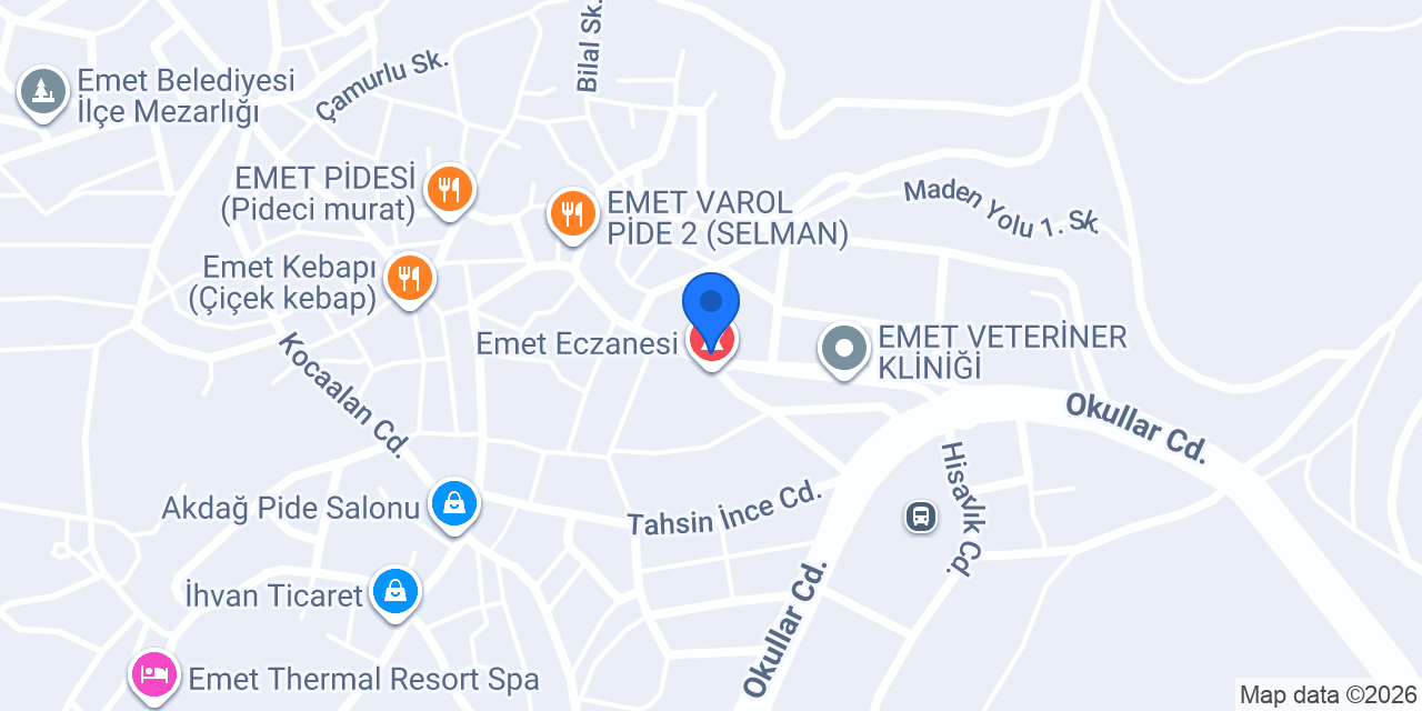 Emet Vergi Dairesi konumu