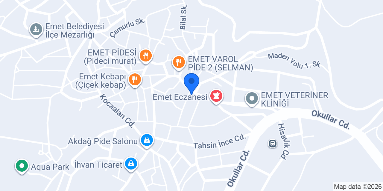 Emet Belediyesi konumu