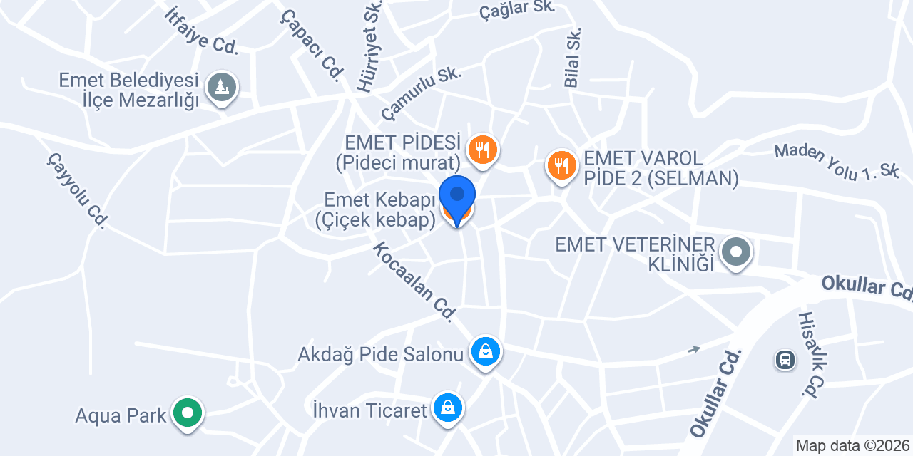 Emet Kebapı (Çiçek kebap) konumu