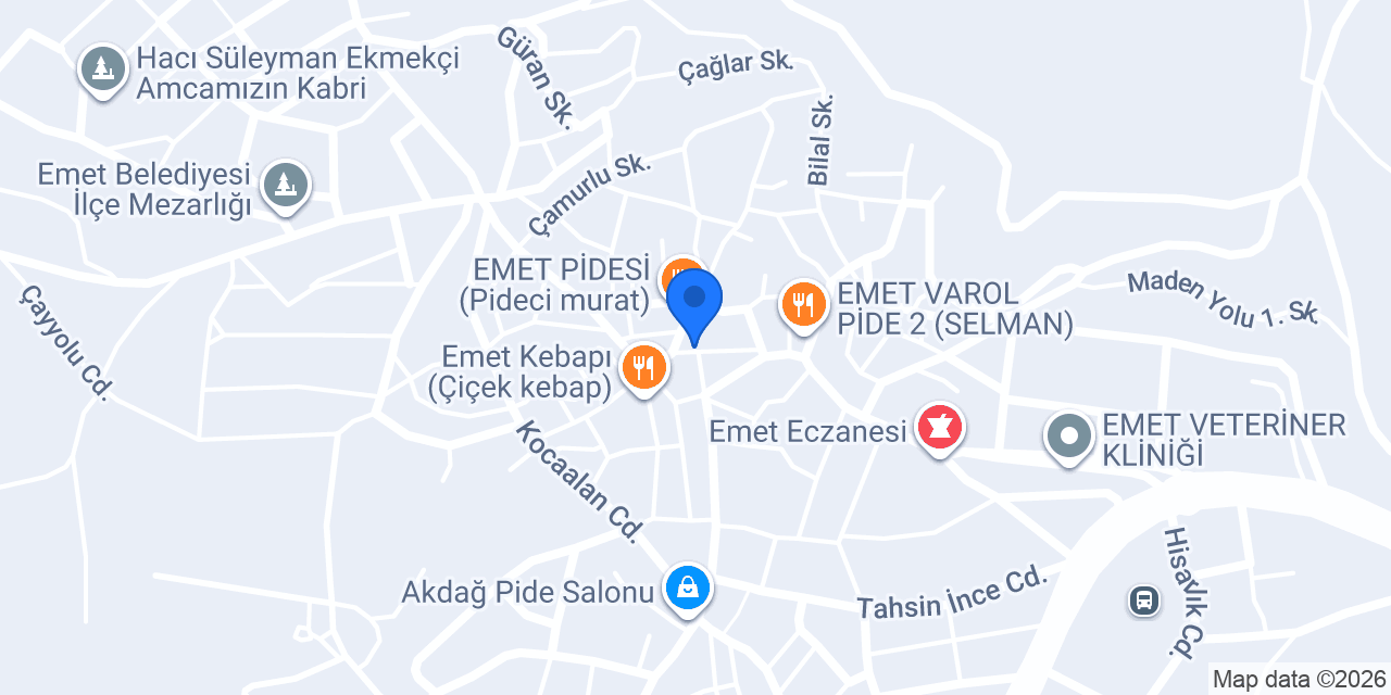 Emet Pidesi Öztürk Pide konumu