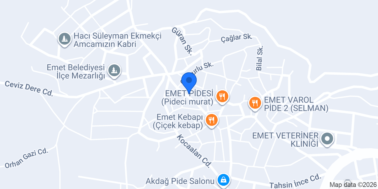 Özel Emet sürücü kursu konumu