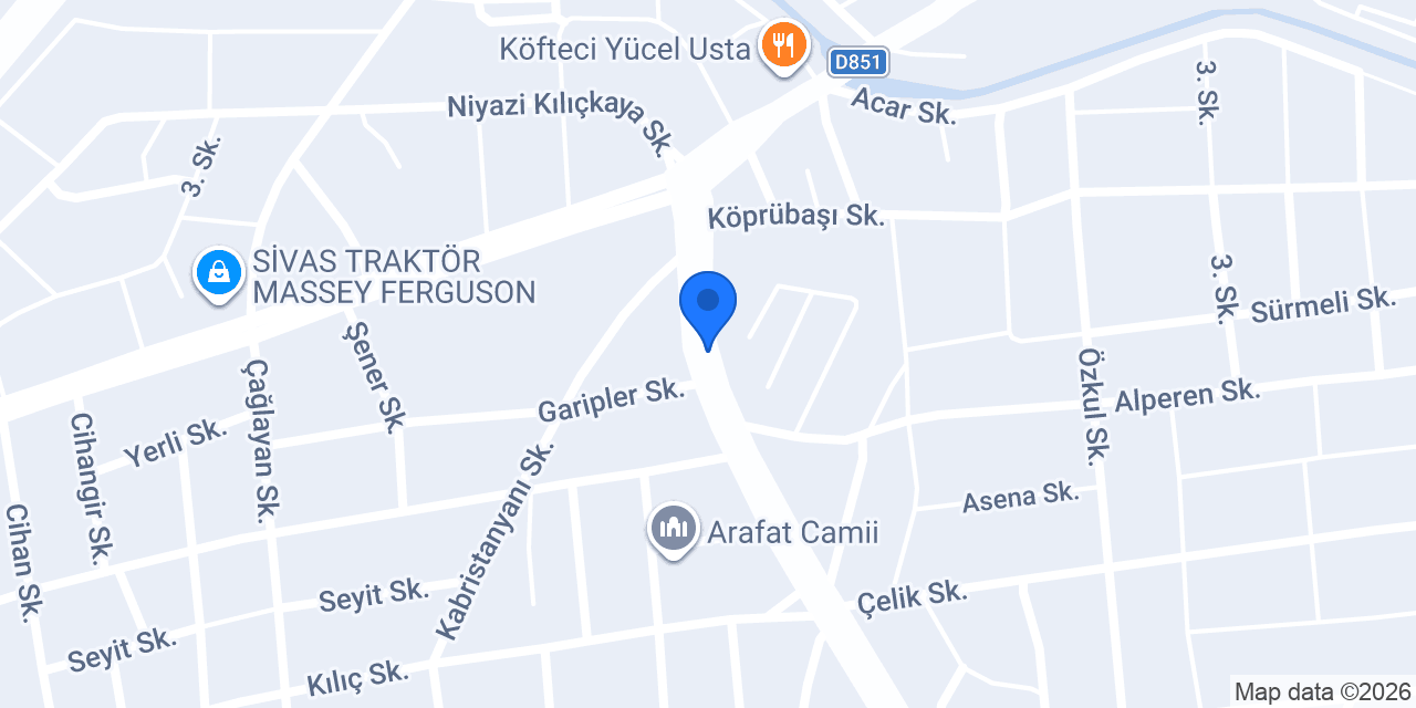 Cengiz Otomotiv Şarkışla konumu