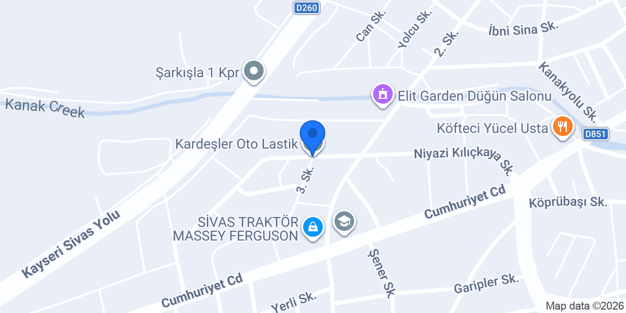 Kardeşler Oto Lastik konumu