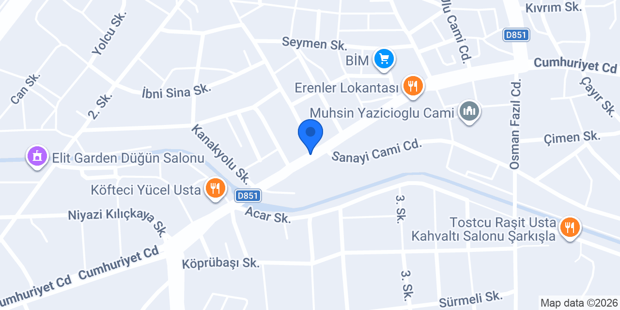 Dinç Veteriner kliniği konumu