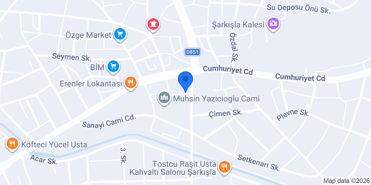 Serince Çiğköfte Şarkışla konumu